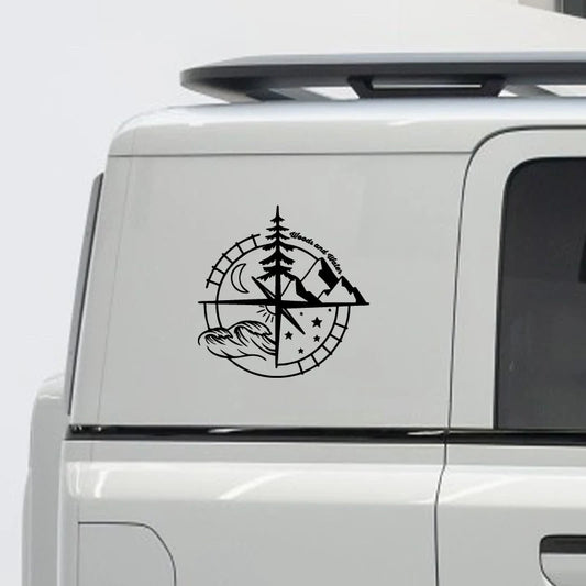 Woods and Water Compass Sticker FV