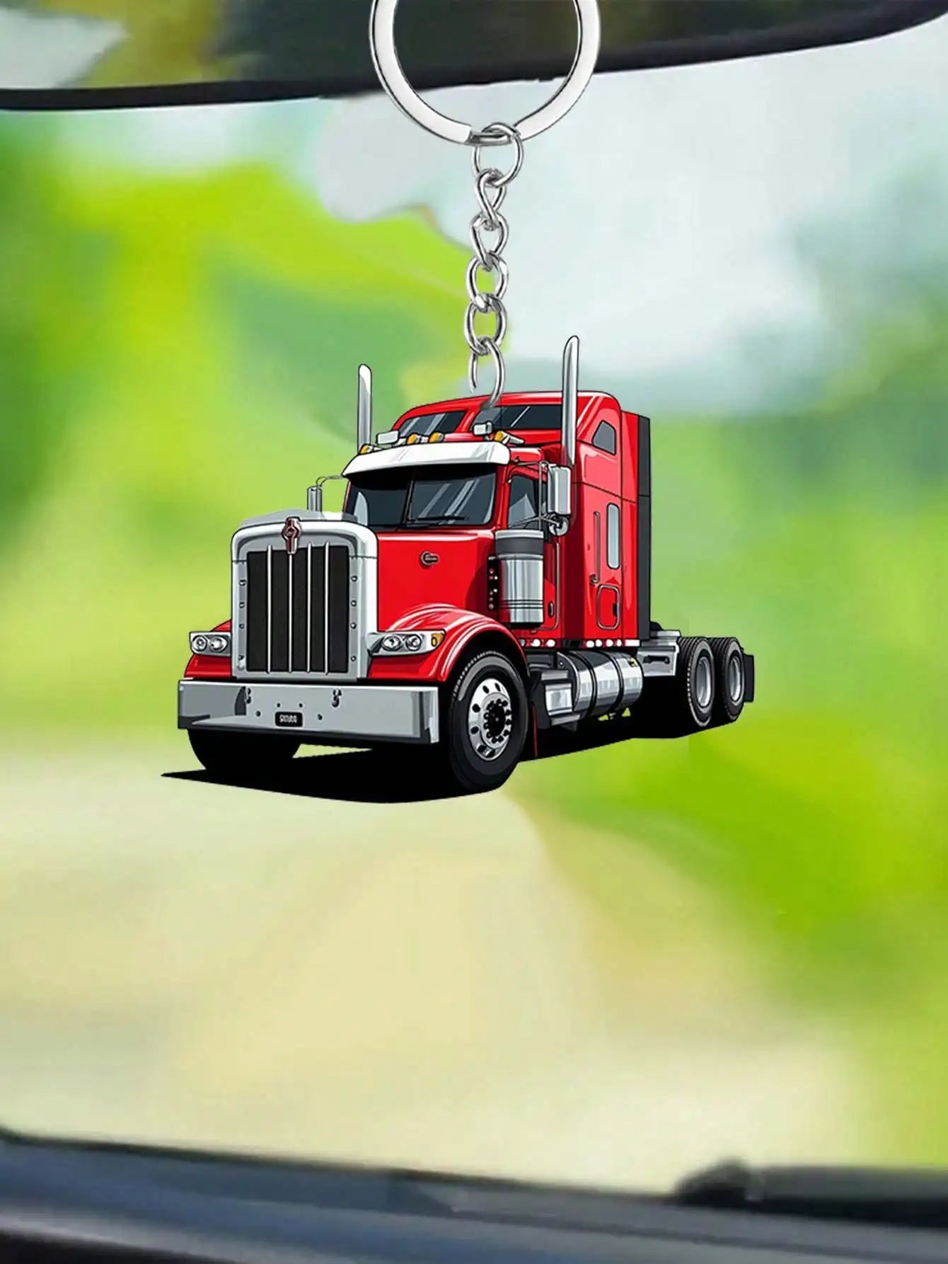 Red Truck Graphic Keychain TS