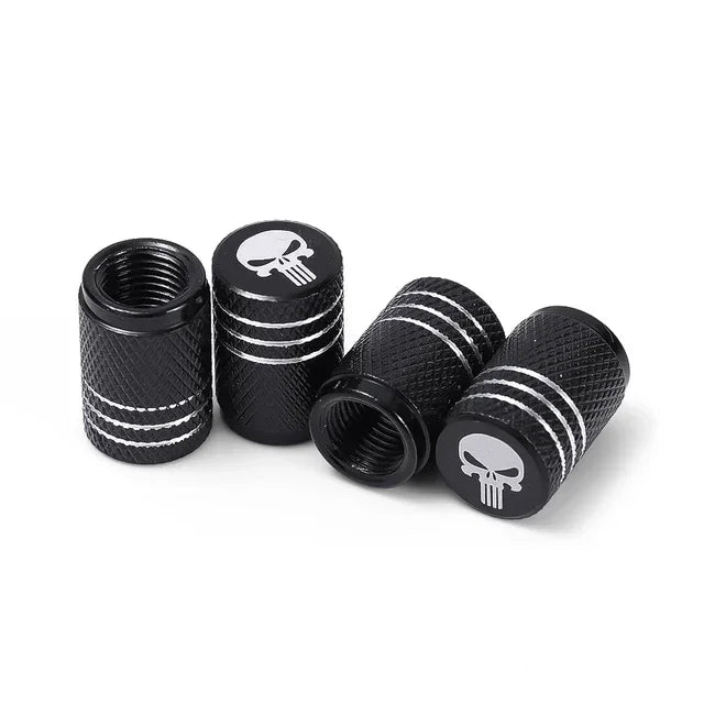 4PCS Skull Aluminum Tire Valve Caps FC