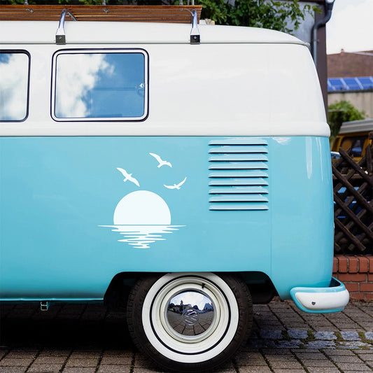 Sunset & Seagulls Car Decal MV