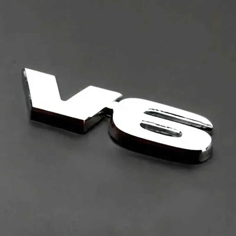 V6 Letter Car Emblem Badge FC
