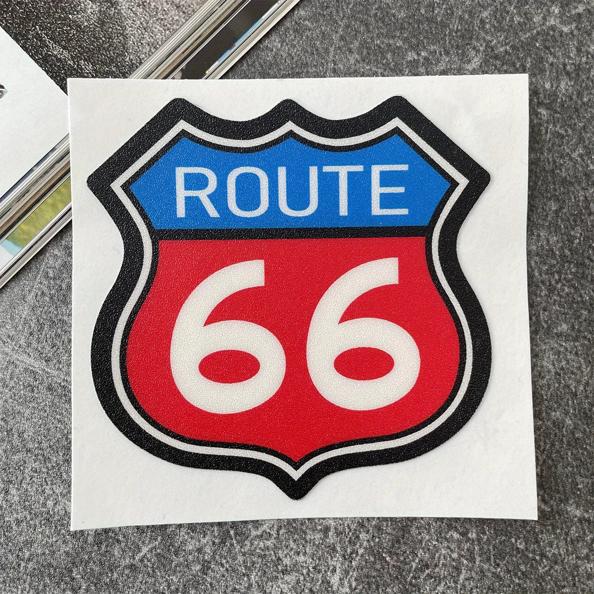 Motorcycle Route 66 Sign Stickers FM