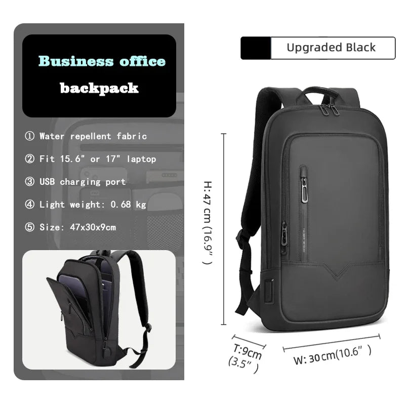 Slim Backpack for Men Minimalist FM