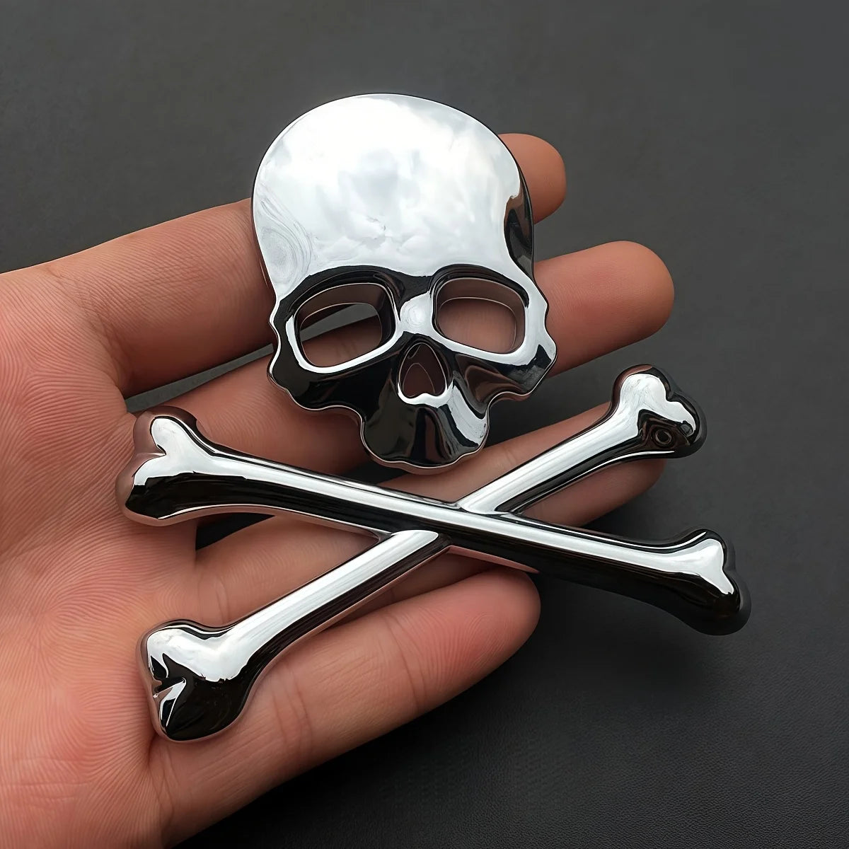 3D Metal Skull Badge Sticker FM