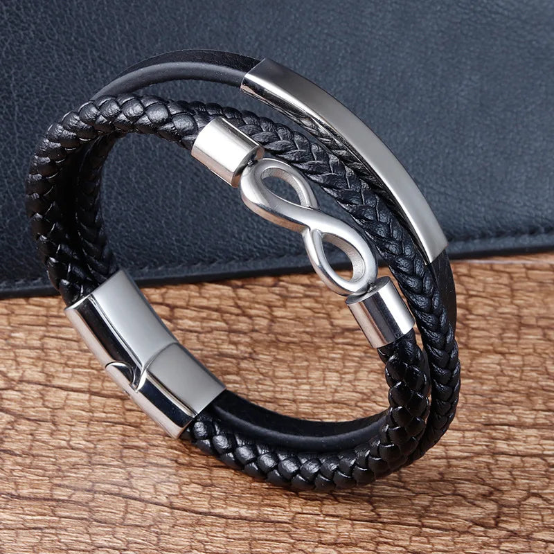 Business Charm Men Leather Bracelet FM