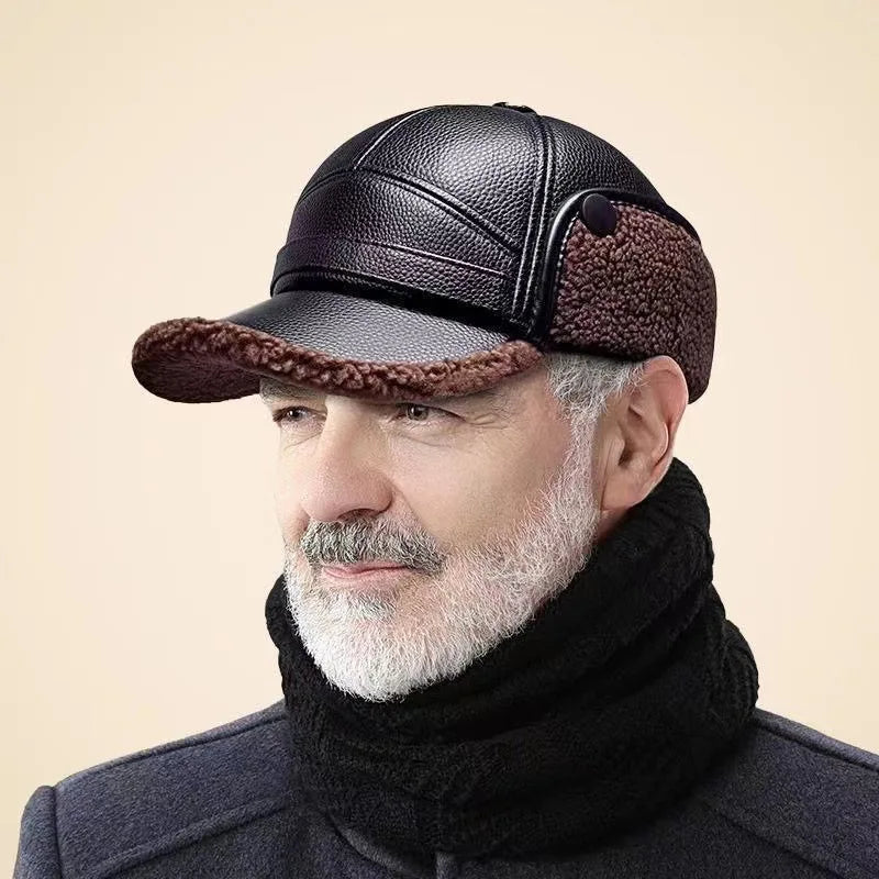 Gorra de cuero de invierno FM