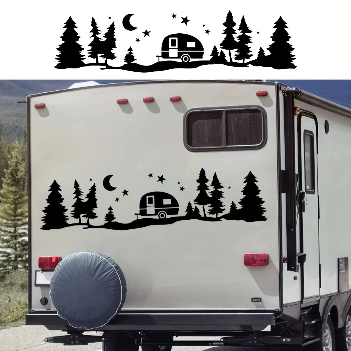 Mountain Forest Pattern Vinyl Car Sticker MV