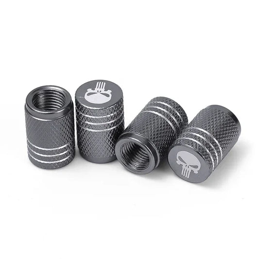 4PCS Skull Aluminum Tire Valve Caps FC