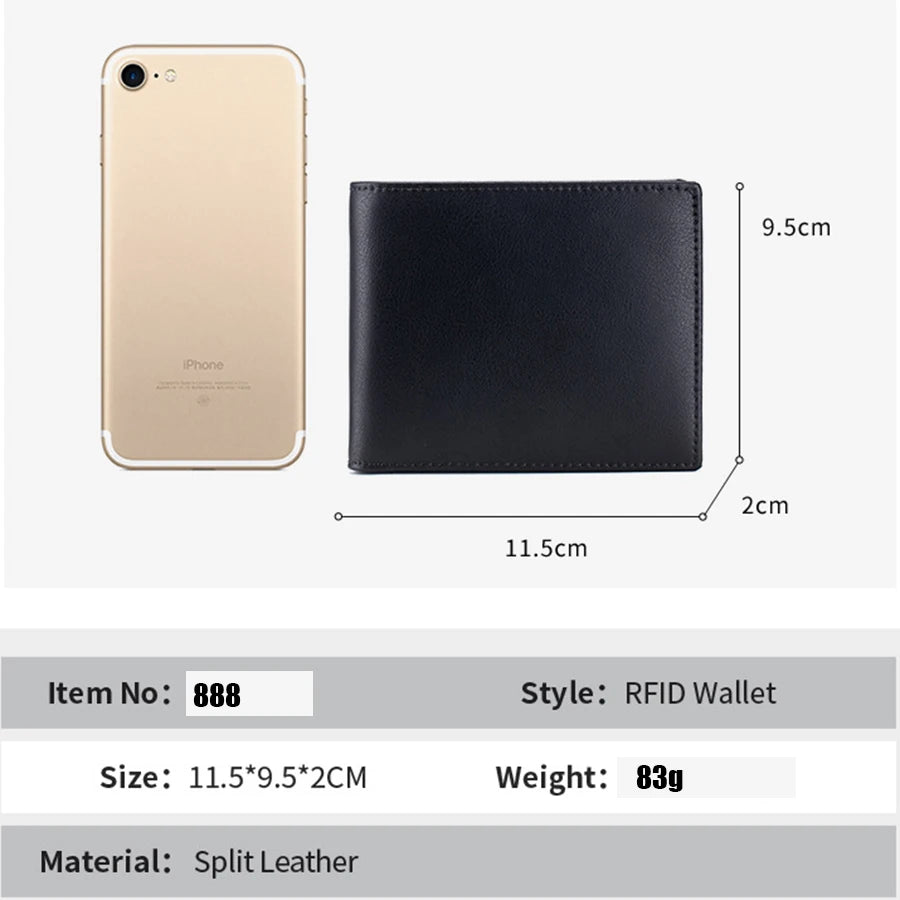 RFID Cowhide Leather Wallet for Men FM