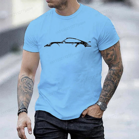 Minimalist Sports Car Silhouette Graphic T-Shirt FC