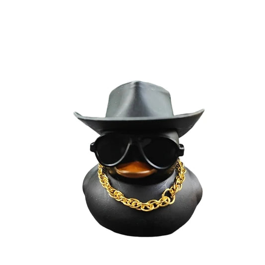 Black Cowboy Duck Car Dashboard Ornament FC