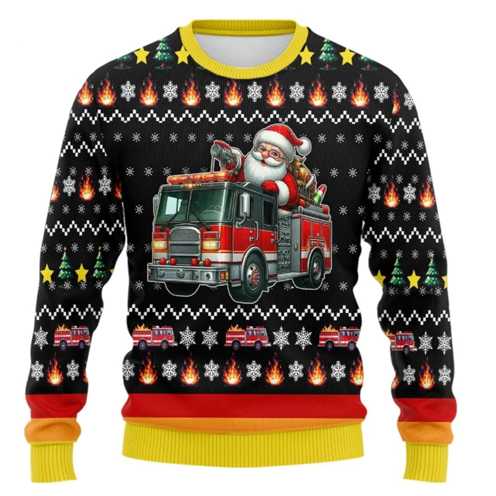 Fire Truck Christmas Sweater TS