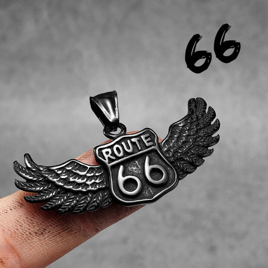 Route 66 Rider Wings Men Necklace FM