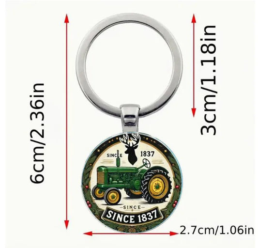 Vintage Farm Tractor Keychain AS