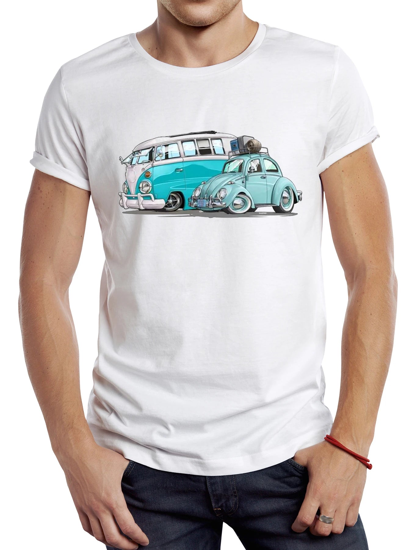 Vintage Cars Beach T-Shirt FV