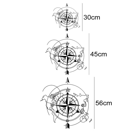 Car Compass World Map Sticker for Van FV