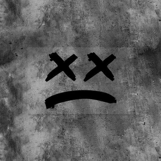 Sad Face Stickers Helmet FM