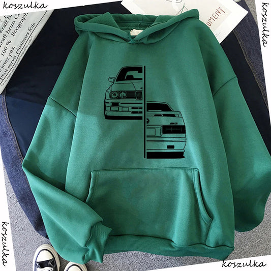 JDM Car Graphic Print Hooded Sweatshirt FC