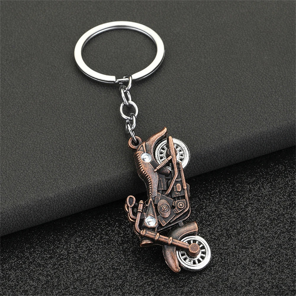 Retro Motorcycle Keyring FM