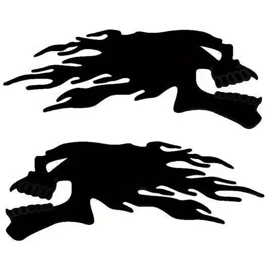 Flaming Skull 3D Car Decal FC