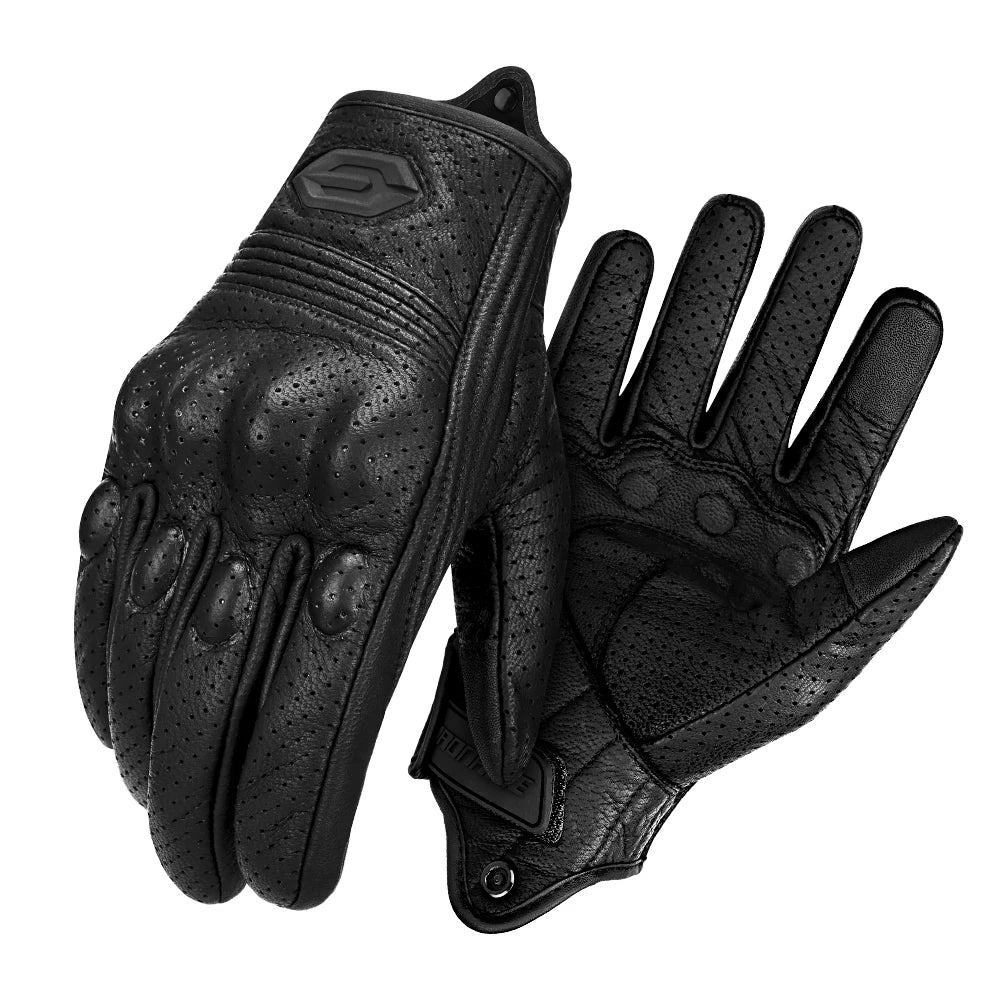 Moto Gloves Leather Breathable FM
