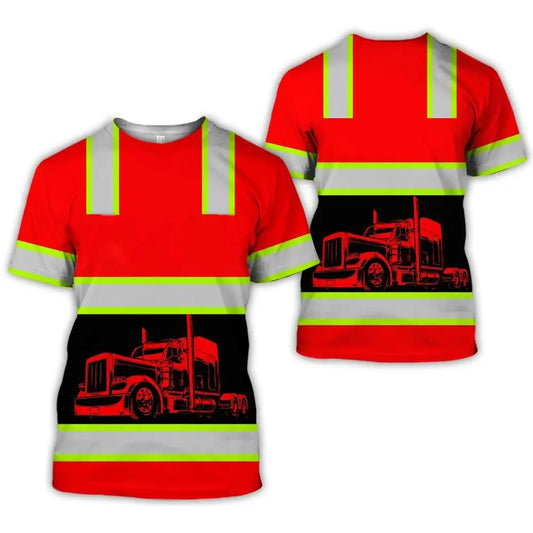 High Visibility Trucker Graphic Safety T-Shirt TS