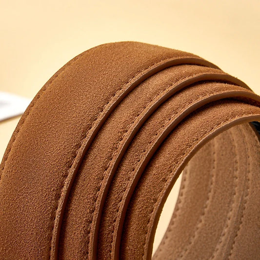 Suede Leather Buckle Belt FM