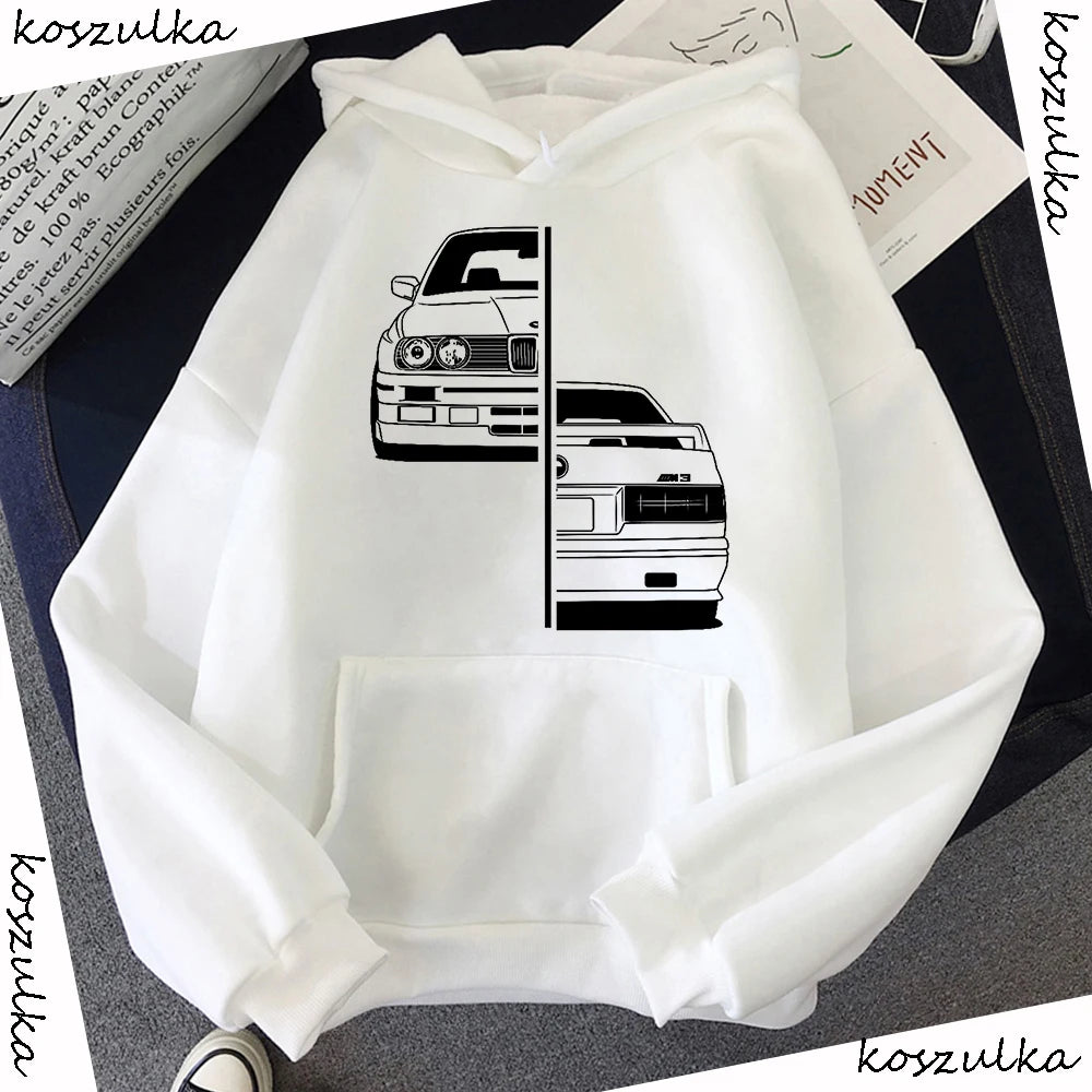 JDM Car Graphic Print Hooded Sweatshirt FC