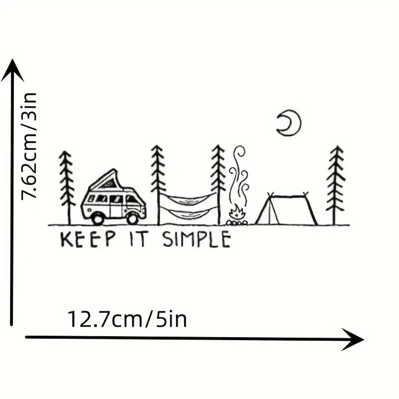 Decalcomania in vinile "Keep It Simple Doodle Camp Life" FC
