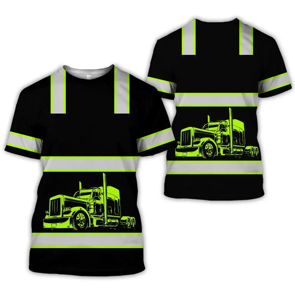 High Visibility Trucker Graphic Safety T-Shirt TS