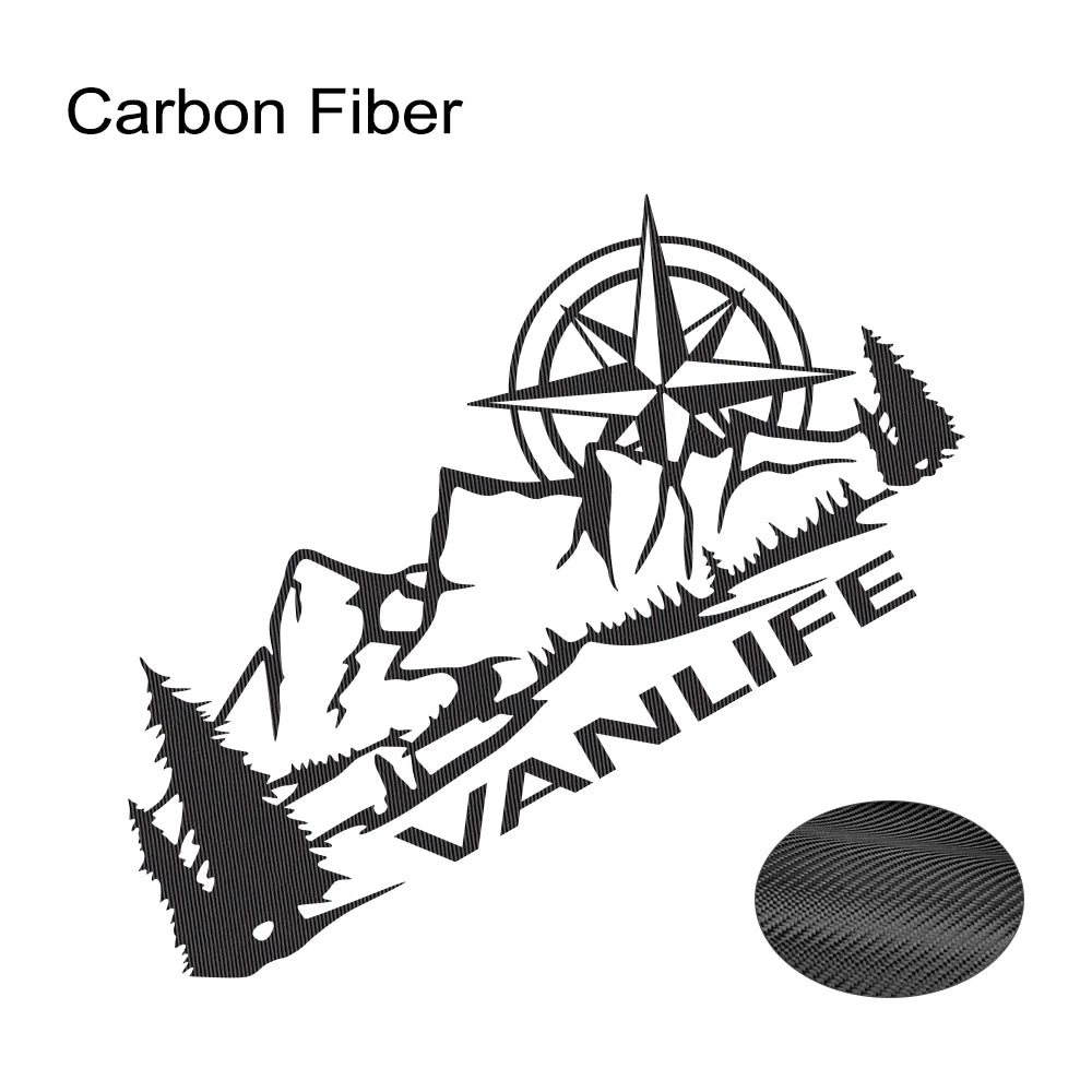 Vanlife Compass & Mountain Graphic Decal MV