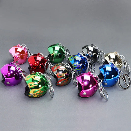 Motorcycle Helmet Metallic Keychain FM