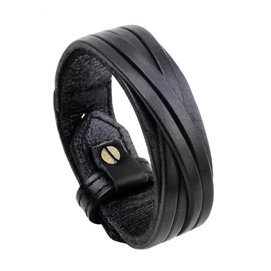 Cow Leather Biker Bracelet FM