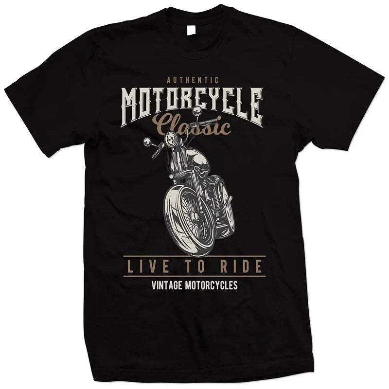 Classic Motorcycle Live To Ride T-Shirt FM