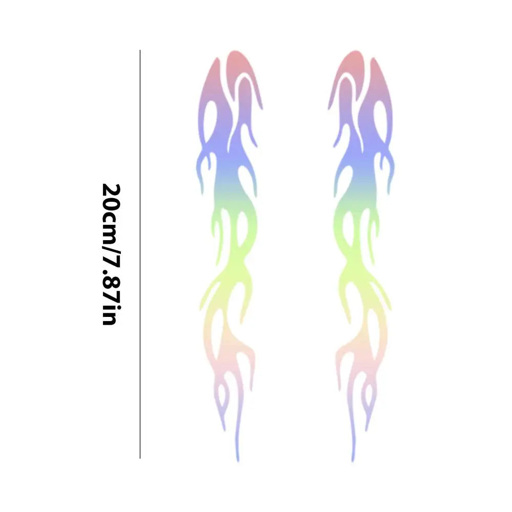 Decalcomania olografica con fiamma iridescente