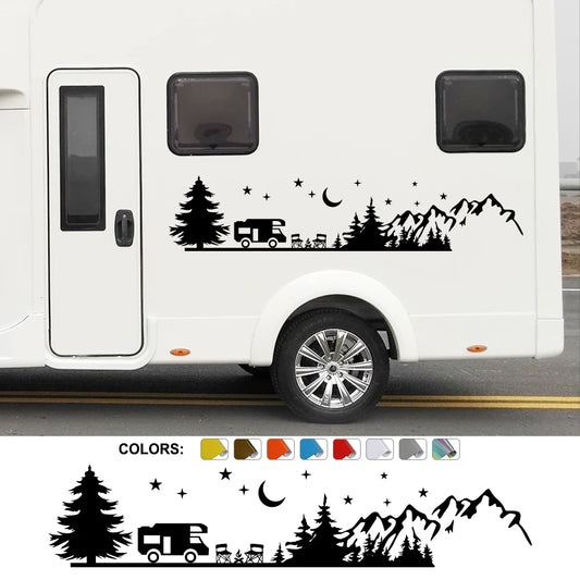 Mountain & Forest Campsite Graphic Decal MV