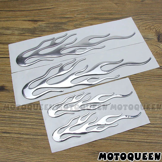3D Chrome Flame Car Decals FC