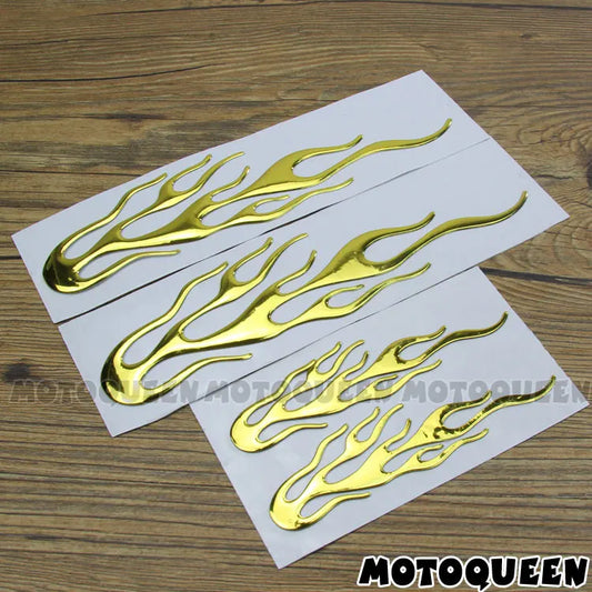 3D Chrome Flame Car Decals FC