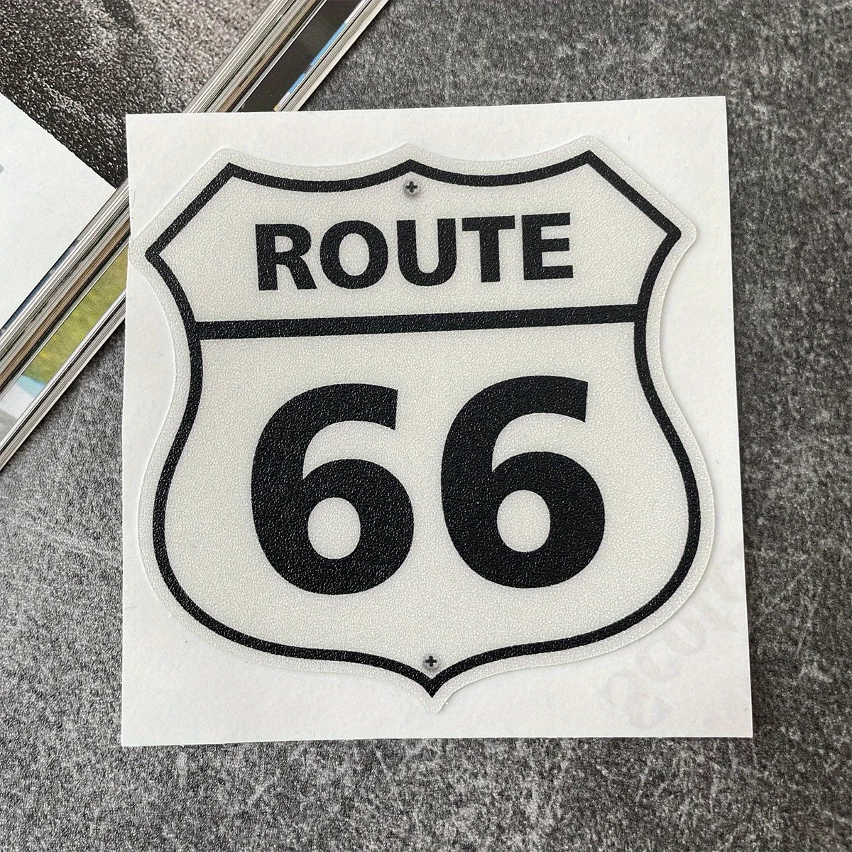 Motorcycle Route 66 Sign Stickers FM