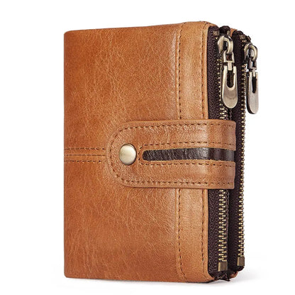Double Zipper Leather Wallet FM