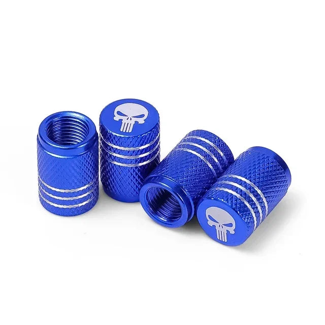 4PCS Skull Aluminum Tire Valve Caps FC