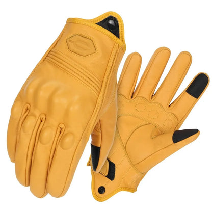 Moto Gloves Leather Breathable FM