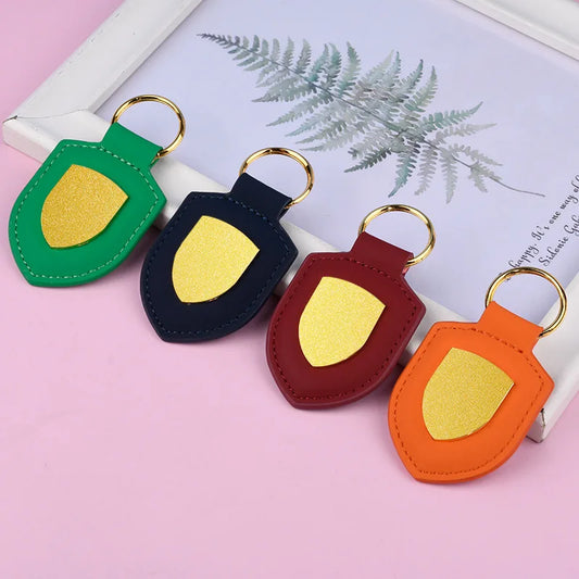 Luxury Shield Leather Keychain FC