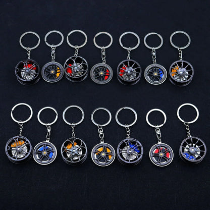 Metal Car Wheel Hub Keychain FC