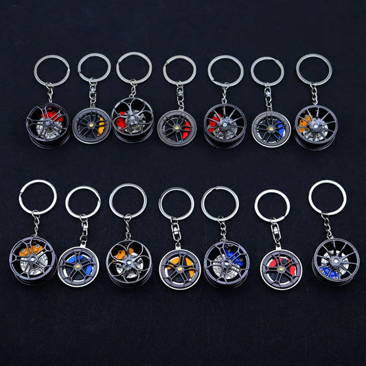 Metal Car Wheel Hub Keychain FC