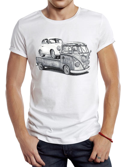 Vintage Cars Beach T-Shirt FV