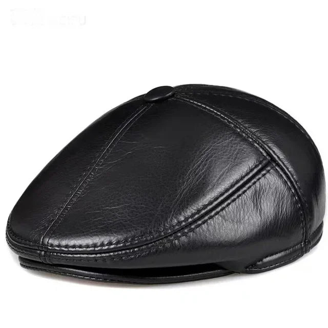 Winter Leather Beret for Men FM