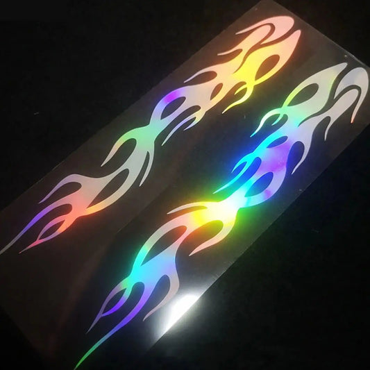 Holographic Iridescent Flame Decal