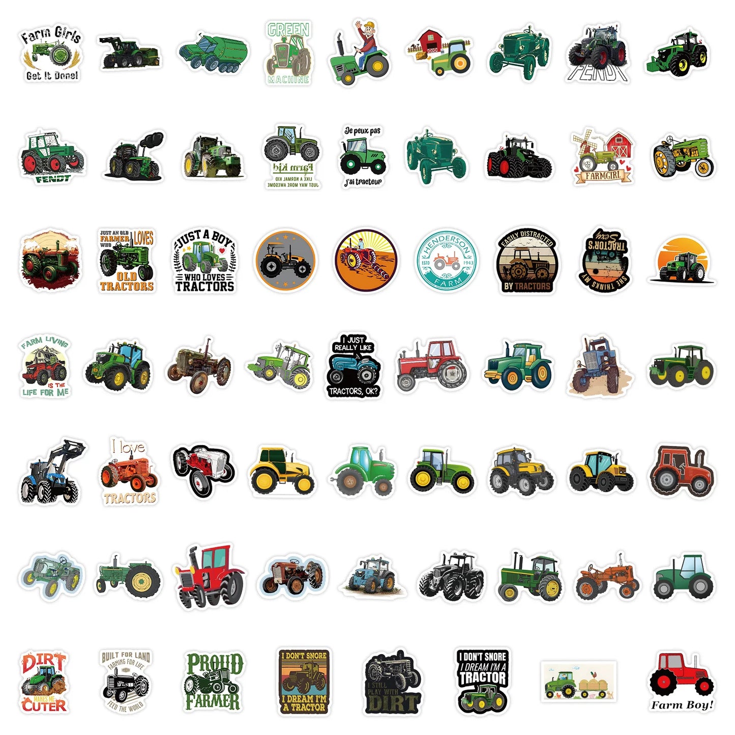 Farm Tractor Stickers Pack TS