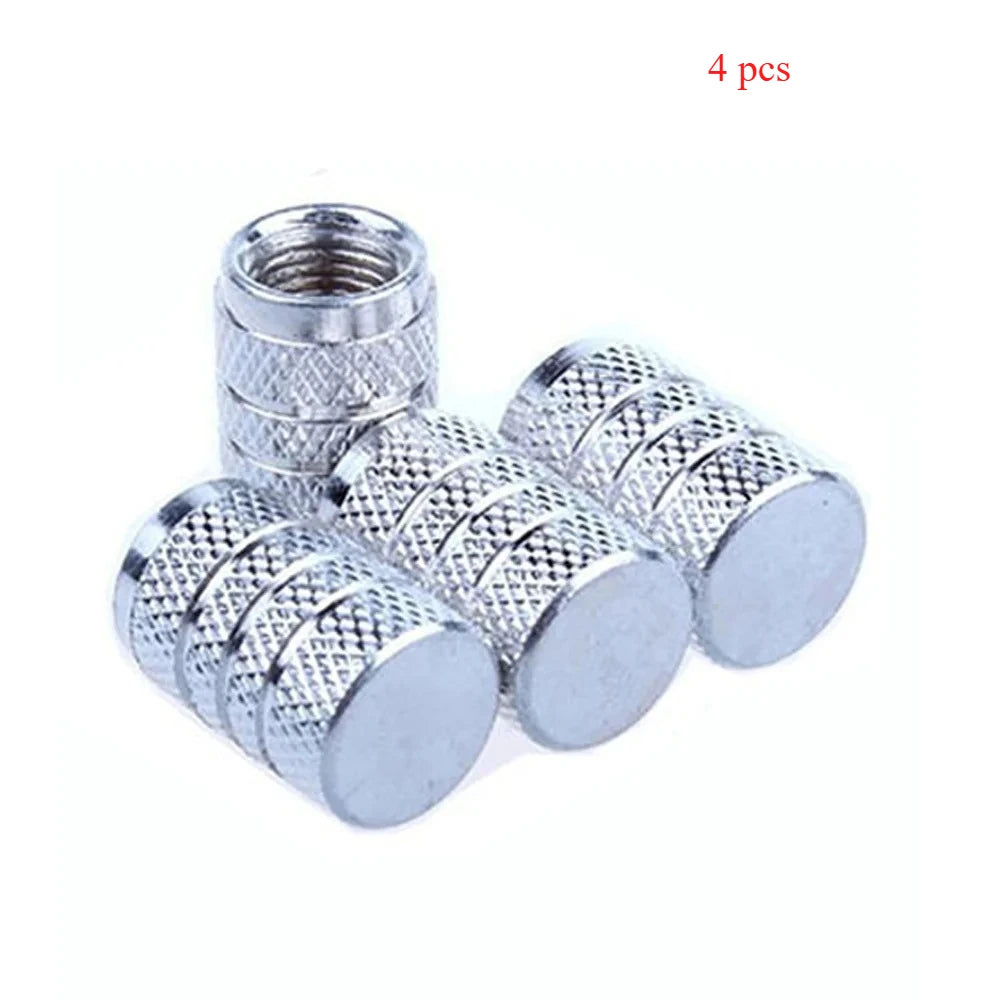 Knurled Aluminum Tire Valve Stem Caps FC